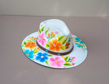 Load image into Gallery viewer, White Hand-Painted Hat 
